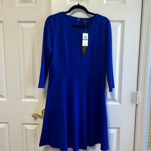 Cupio Cobalt Blue fit and flare dress size L